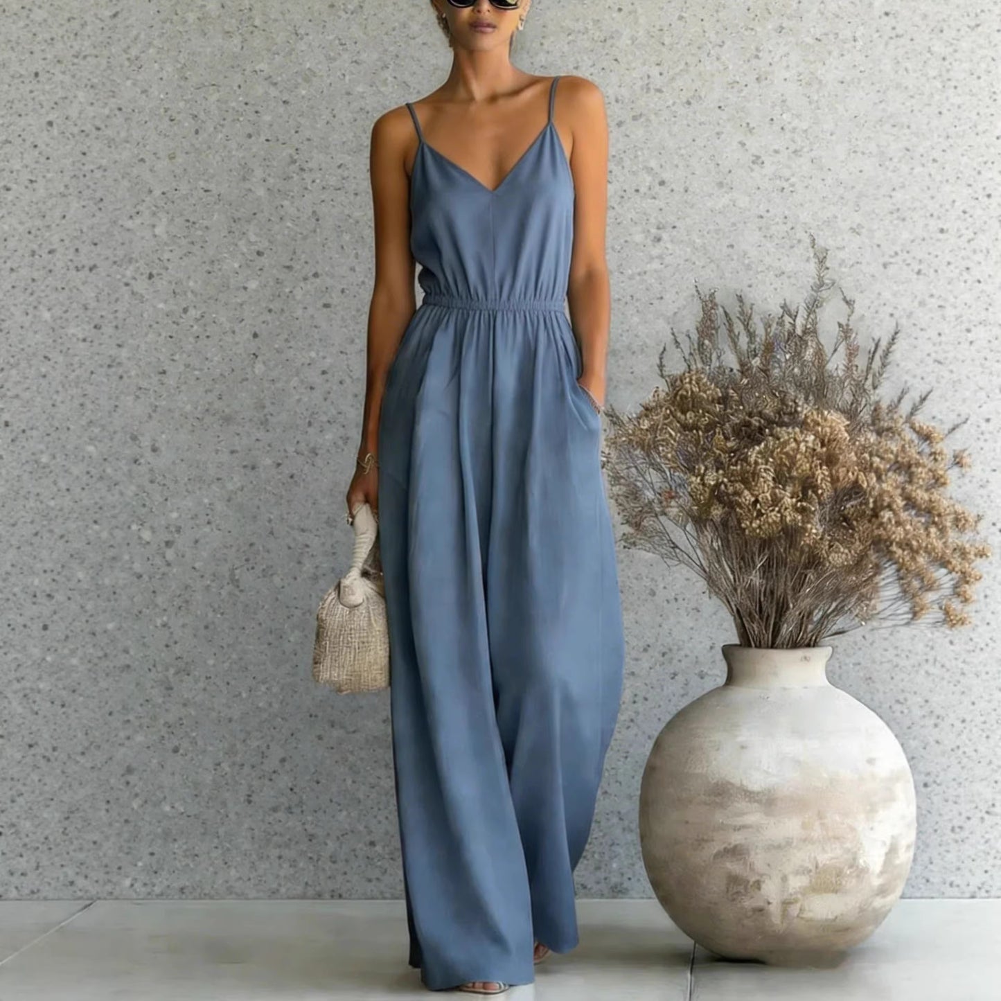 Women's light casual Wide-leg Jumpsuit