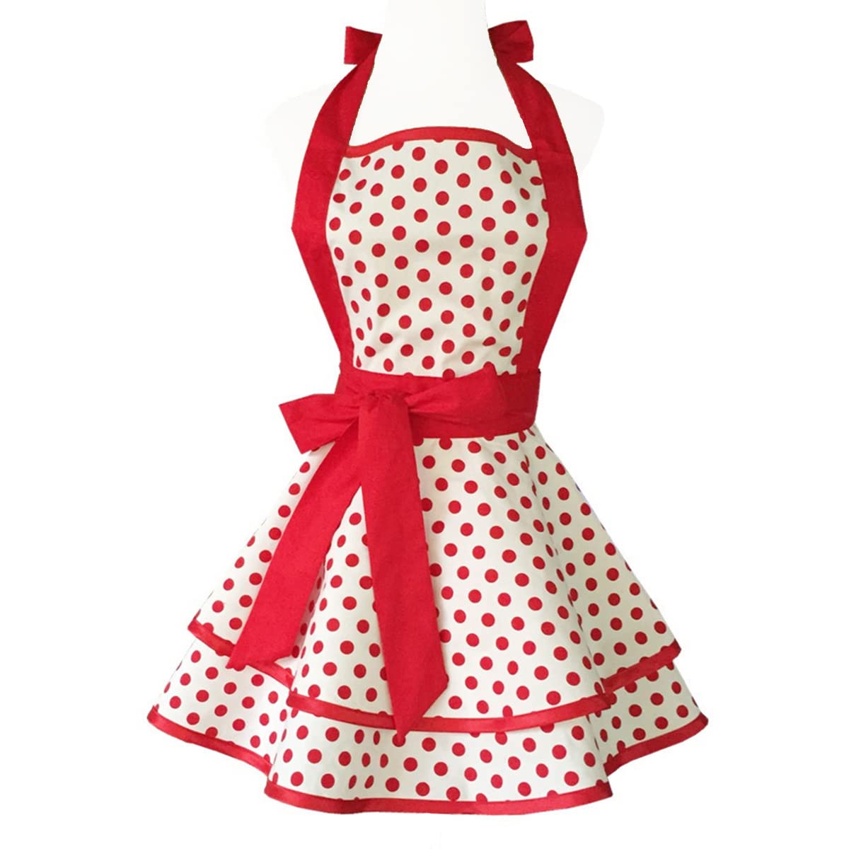 Hyzrz Lovely Handmade Cotton Retro Aprons for Women Girls Cake Kitchen Cook Apron for Mother's Gift (Multicolor)