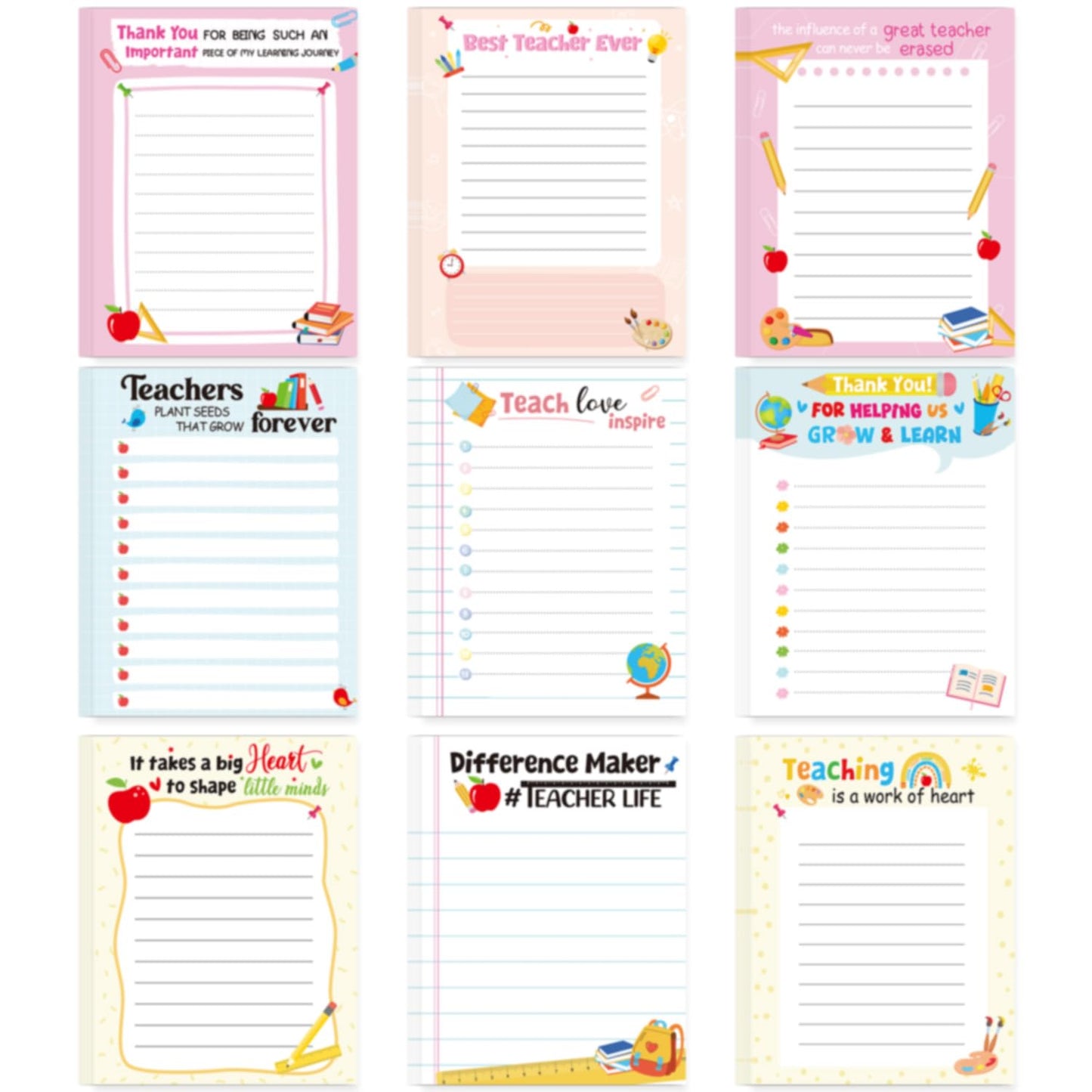 Patriotic Sticky Notes Gifts - 9 Pack Red White Blue Sticky Notes 3x4 Inches, Proud to Be an American Self-Stick Memo Pads, National Memorial Veterans Day Office Supplies, 450 Sheets