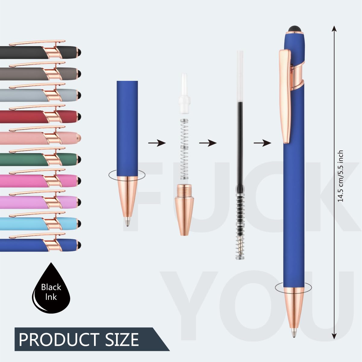 Funny Ballpoint Pens -Offensive Days Of The Week Pen Quotes, Funny Pen Set of 7 Adult Humor Pens, Sarcastic Daily Pen Set,Black Ink (7pcs week pens)