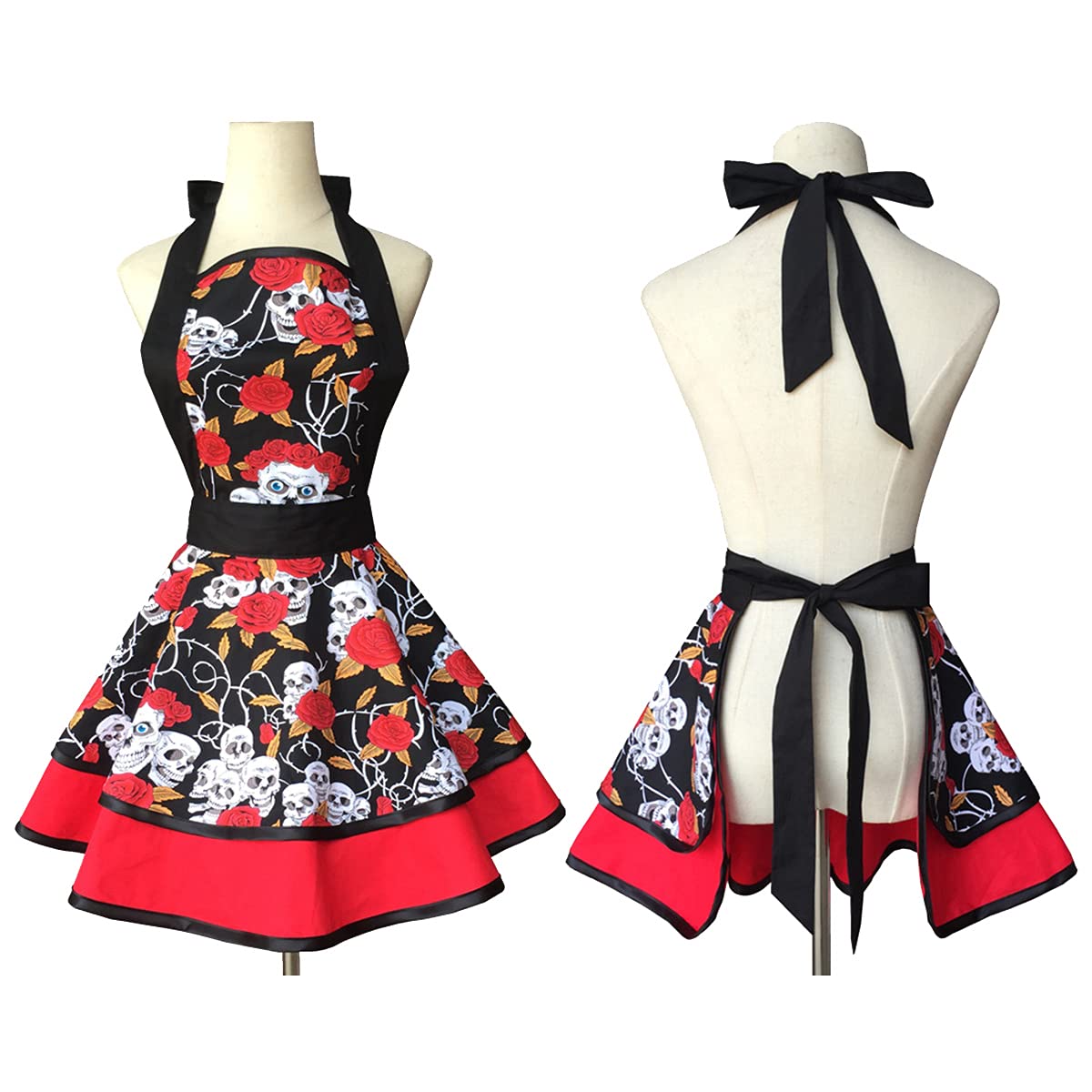 Hyzrz Lovely Handmade Cotton Retro Aprons for Women Girls Cake Kitchen Cook Apron for Mother's Gift (Multicolor)