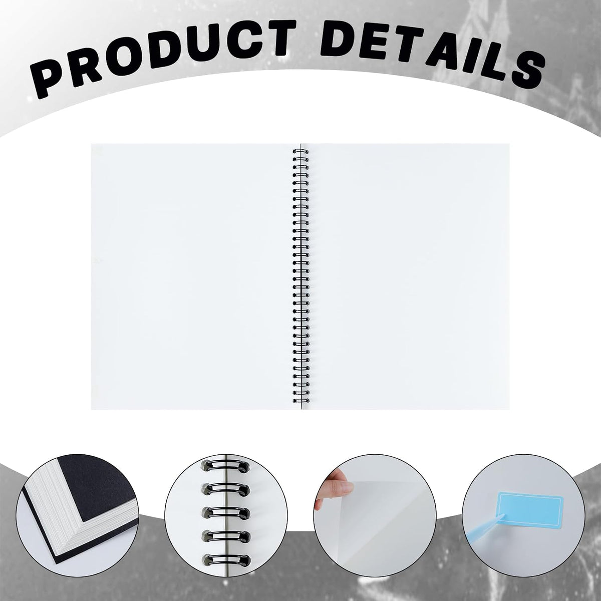 Reusable Sticker Book Collecting Album Sticker Collection Storage Book for Adults and Teens - 40 Sheets Blank Release Paper 8.5×11 Inch (Black)