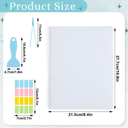 Reusable Sticker Book Collecting Album Sticker Collection Storage Book for Adults and Teens - 40 Sheets Blank Release Paper 8.5×11 Inch (Black)