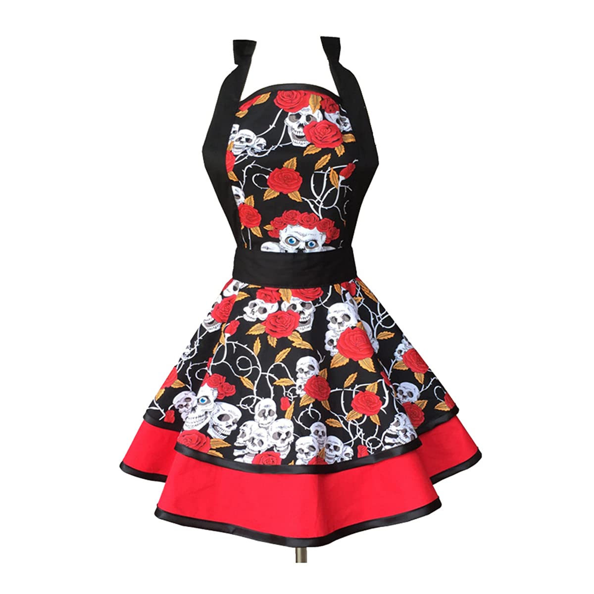 Hyzrz Lovely Handmade Cotton Retro Aprons for Women Girls Cake Kitchen Cook Apron for Mother's Gift (Multicolor)