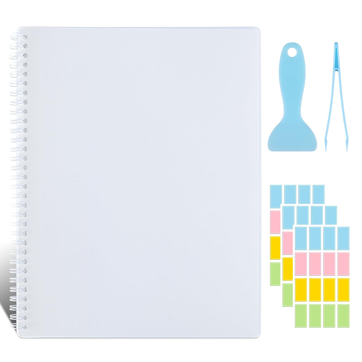 Reusable Sticker Book Collecting Album Sticker Collection Storage Book for Adults and Teens - 40 Sheets Blank Release Paper 8.5×11 Inch (Black)