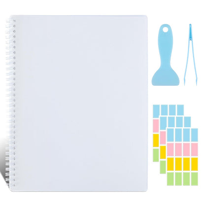 Reusable Sticker Book Collecting Album Sticker Collection Storage Book for Adults and Teens - 40 Sheets Blank Release Paper 8.5×11 Inch (Black)