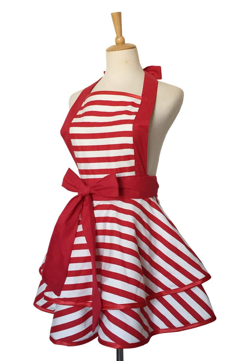 Hyzrz Lovely Handmade Cotton Retro Aprons for Women Girls Cake Kitchen Cook Apron for Mother's Gift (Multicolor)