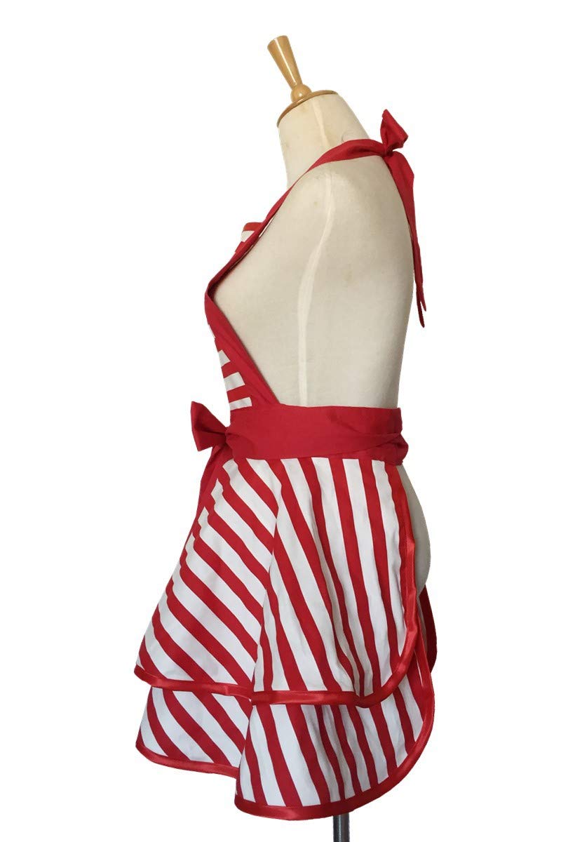 Hyzrz Lovely Handmade Cotton Retro Aprons for Women Girls Cake Kitchen Cook Apron for Mother's Gift (Multicolor)