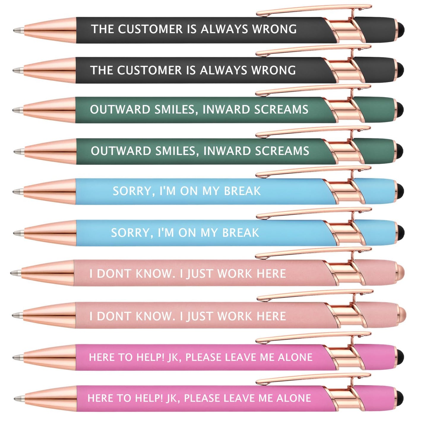 Funny Ballpoint Pens -Offensive Days Of The Week Pen Quotes, Funny Pen Set of 7 Adult Humor Pens, Sarcastic Daily Pen Set,Black Ink (7pcs week pens)