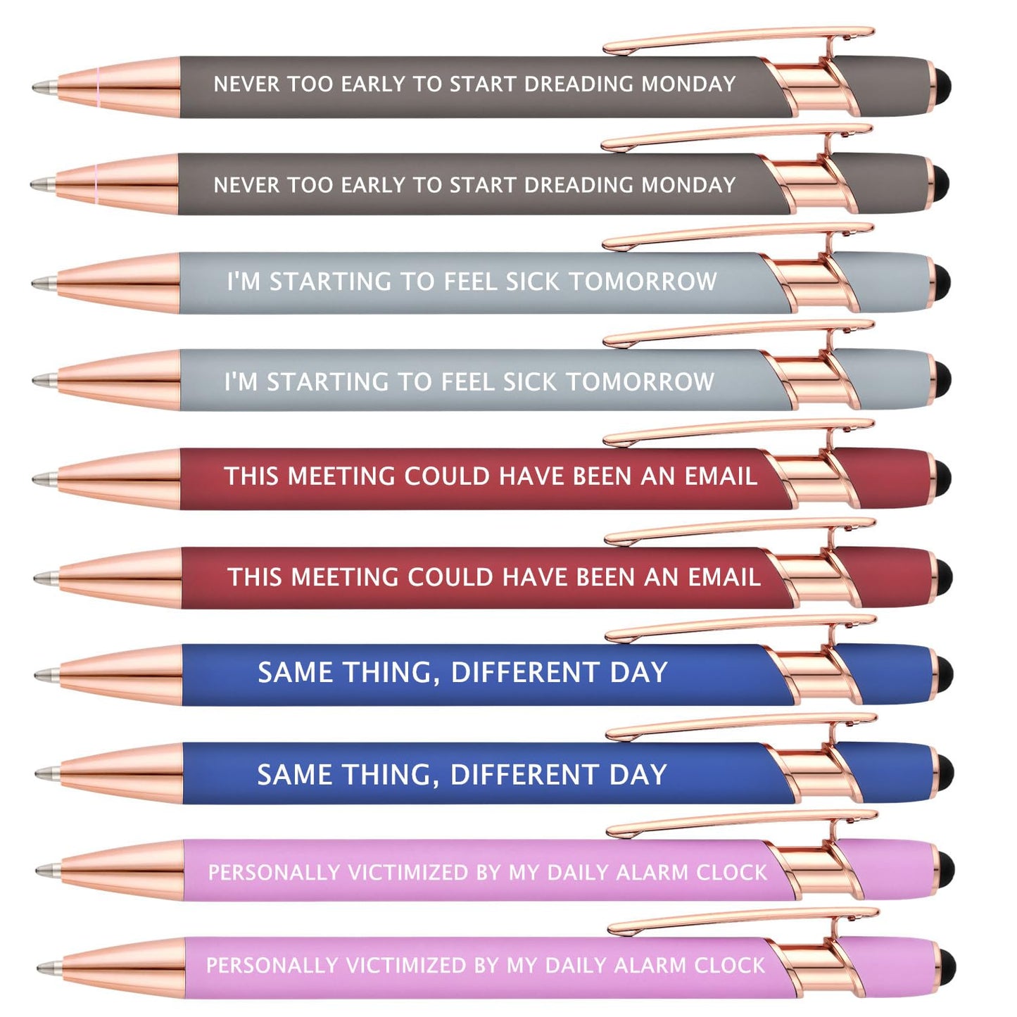 Funny Ballpoint Pens -Offensive Days Of The Week Pen Quotes, Funny Pen Set of 7 Adult Humor Pens, Sarcastic Daily Pen Set,Black Ink (7pcs week pens)