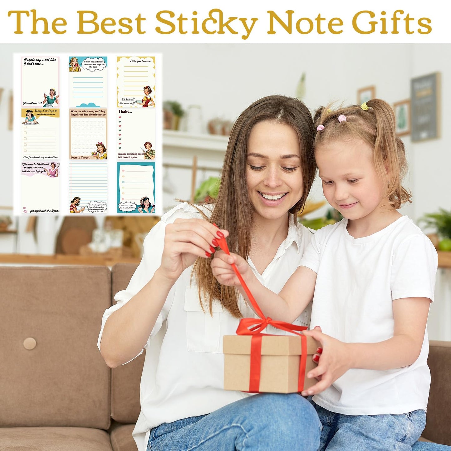 Patriotic Sticky Notes Gifts - 9 Pack Red White Blue Sticky Notes 3x4 Inches, Proud to Be an American Self-Stick Memo Pads, National Memorial Veterans Day Office Supplies, 450 Sheets