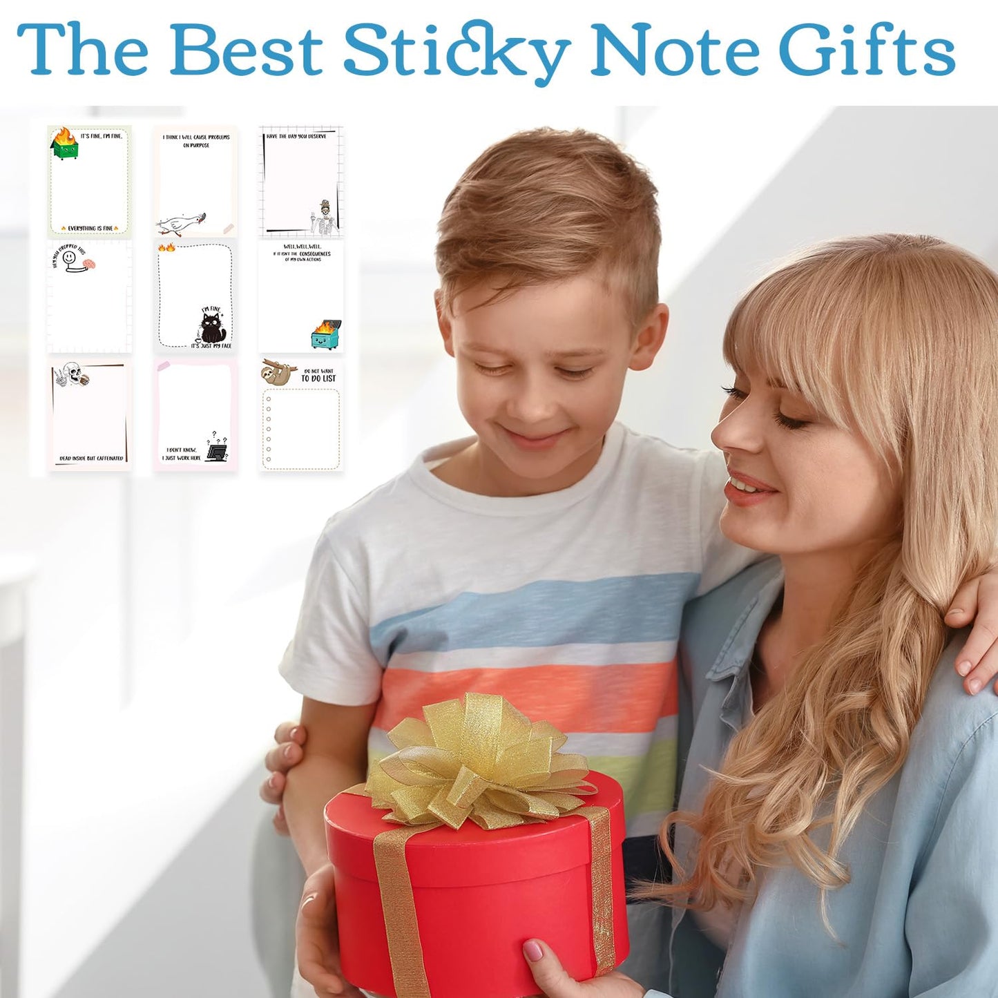 Patriotic Sticky Notes Gifts - 9 Pack Red White Blue Sticky Notes 3x4 Inches, Proud to Be an American Self-Stick Memo Pads, National Memorial Veterans Day Office Supplies, 450 Sheets