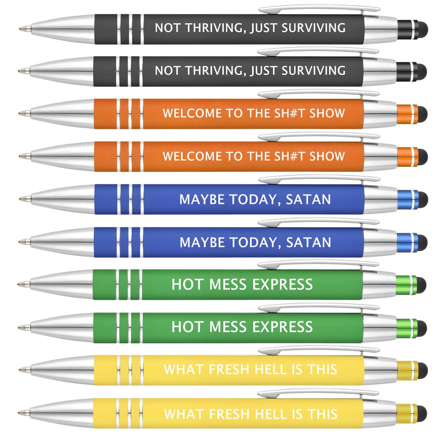 Funny Ballpoint Pens -Offensive Days Of The Week Pen Quotes, Funny Pen Set of 7 Adult Humor Pens, Sarcastic Daily Pen Set,Black Ink (7pcs week pens)
