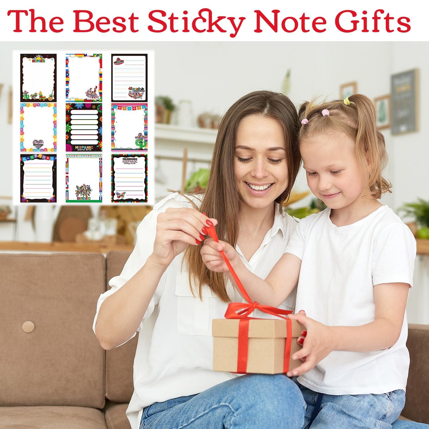 Patriotic Sticky Notes Gifts - 9 Pack Red White Blue Sticky Notes 3x4 Inches, Proud to Be an American Self-Stick Memo Pads, National Memorial Veterans Day Office Supplies, 450 Sheets