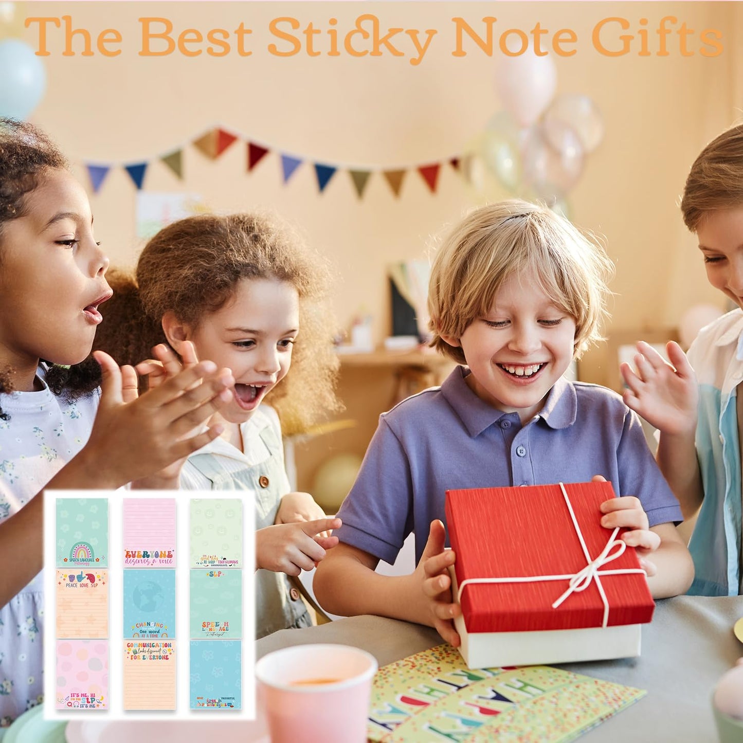 Patriotic Sticky Notes Gifts - 9 Pack Red White Blue Sticky Notes 3x4 Inches, Proud to Be an American Self-Stick Memo Pads, National Memorial Veterans Day Office Supplies, 450 Sheets