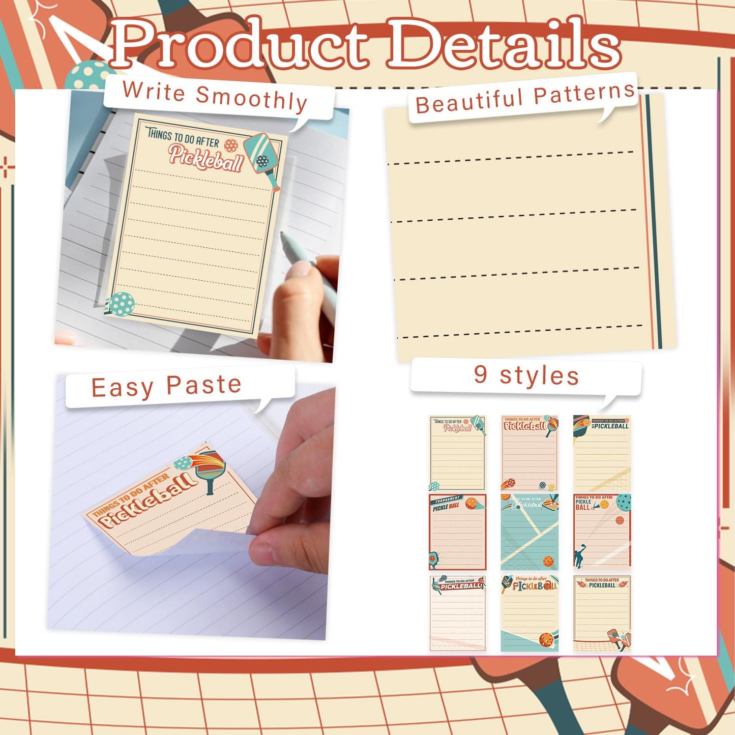 Patriotic Sticky Notes Gifts - 9 Pack Red White Blue Sticky Notes 3x4 Inches, Proud to Be an American Self-Stick Memo Pads, National Memorial Veterans Day Office Supplies, 450 Sheets