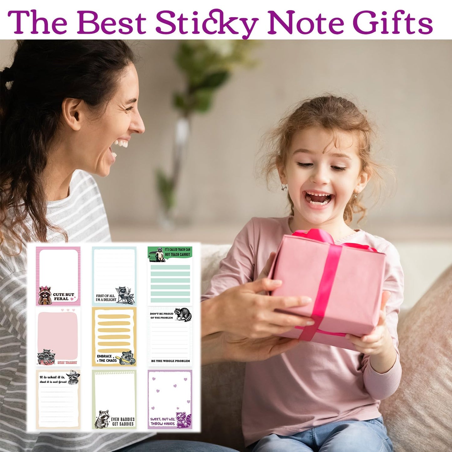 Patriotic Sticky Notes Gifts - 9 Pack Red White Blue Sticky Notes 3x4 Inches, Proud to Be an American Self-Stick Memo Pads, National Memorial Veterans Day Office Supplies, 450 Sheets