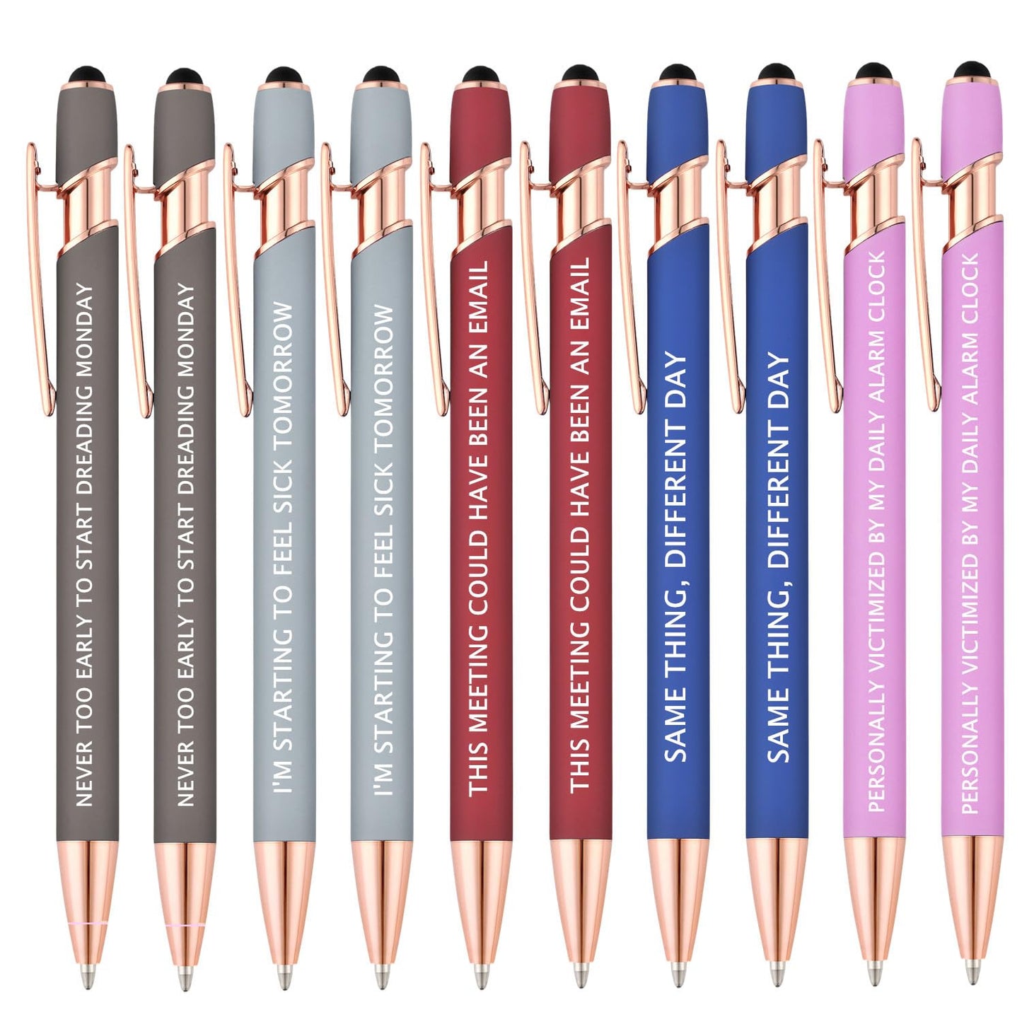 Funny Ballpoint Pens -Offensive Days Of The Week Pen Quotes, Funny Pen Set of 7 Adult Humor Pens, Sarcastic Daily Pen Set,Black Ink (7pcs week pens)