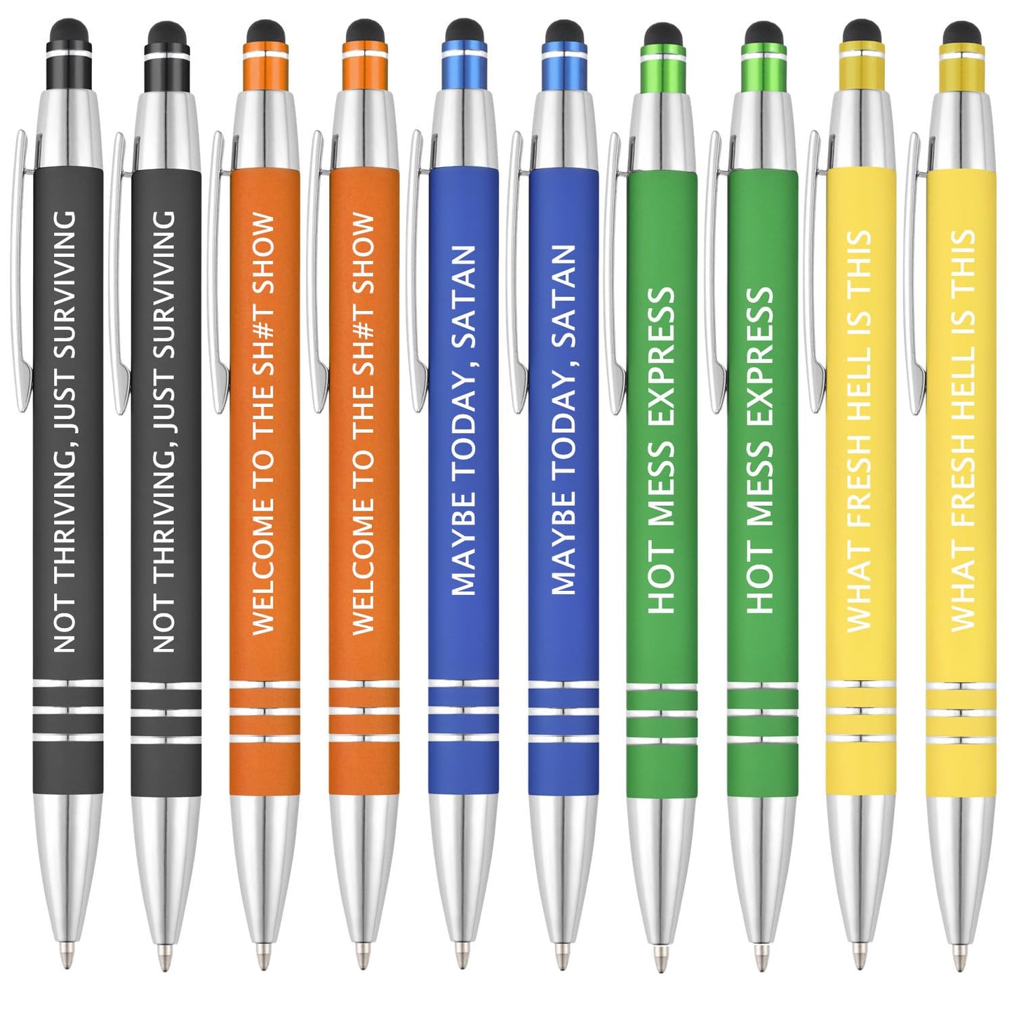 Funny Ballpoint Pens -Offensive Days Of The Week Pen Quotes, Funny Pen Set of 7 Adult Humor Pens, Sarcastic Daily Pen Set,Black Ink (7pcs week pens)