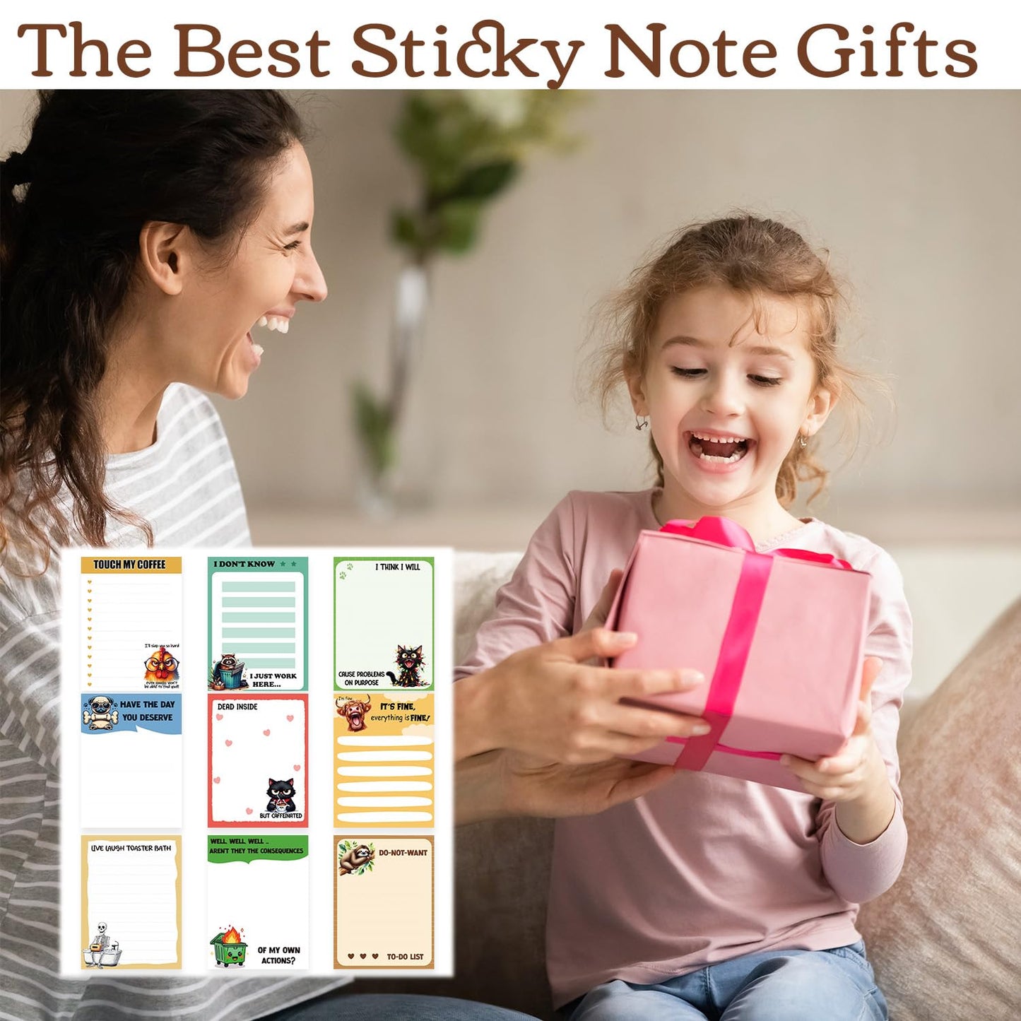 Patriotic Sticky Notes Gifts - 9 Pack Red White Blue Sticky Notes 3x4 Inches, Proud to Be an American Self-Stick Memo Pads, National Memorial Veterans Day Office Supplies, 450 Sheets