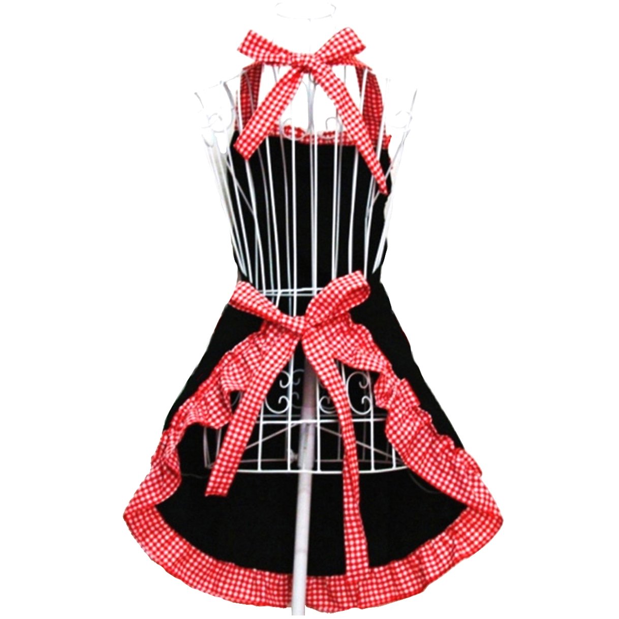 Hyzrz Cotton Kitchen Aprons for women with 2 Pockets Adjustable Neck Strap Chef Apron for Cooking Mothers Day Gifts (Black)