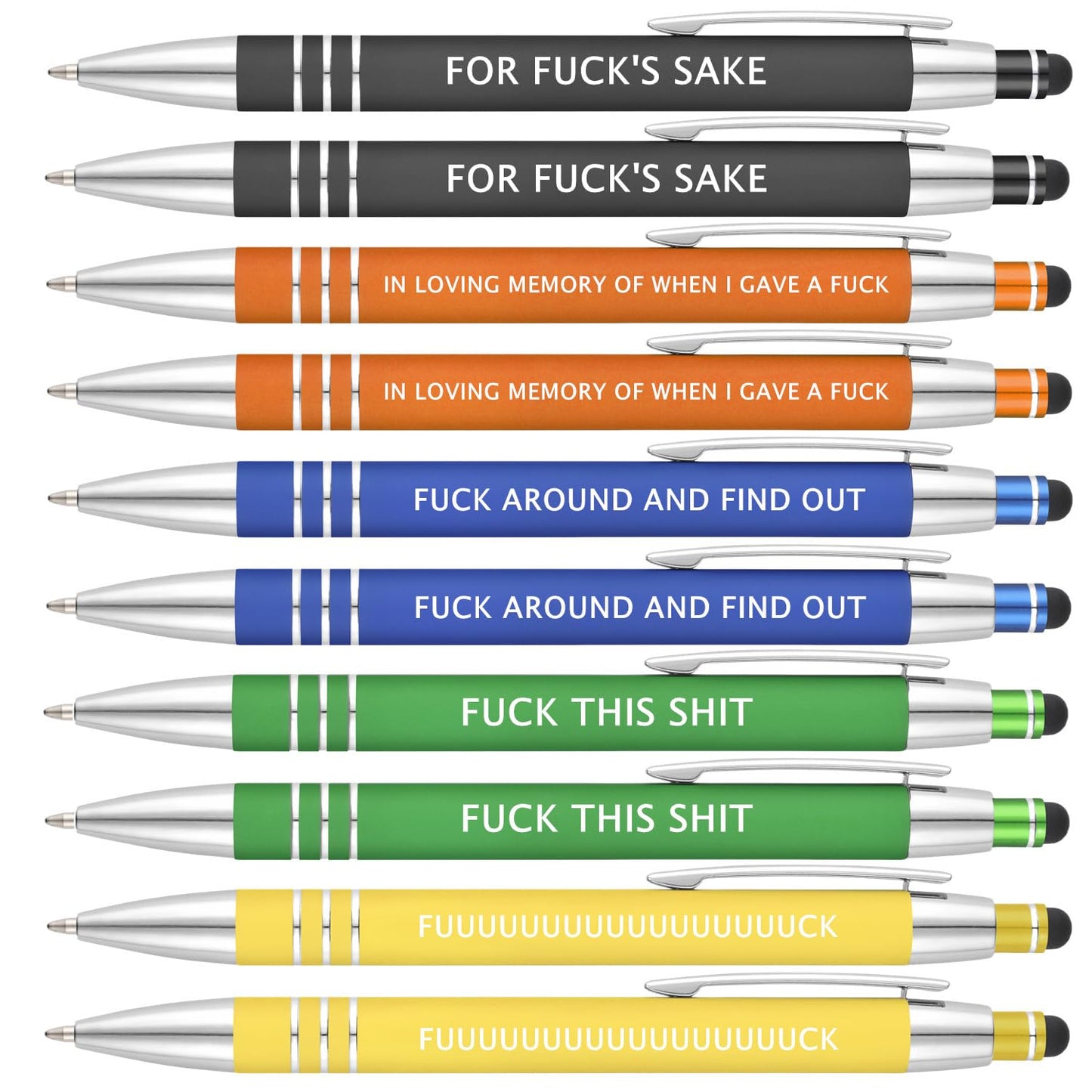 Funny Ballpoint Pens -Offensive Days Of The Week Pen Quotes, Funny Pen Set of 7 Adult Humor Pens, Sarcastic Daily Pen Set,Black Ink (7pcs week pens)
