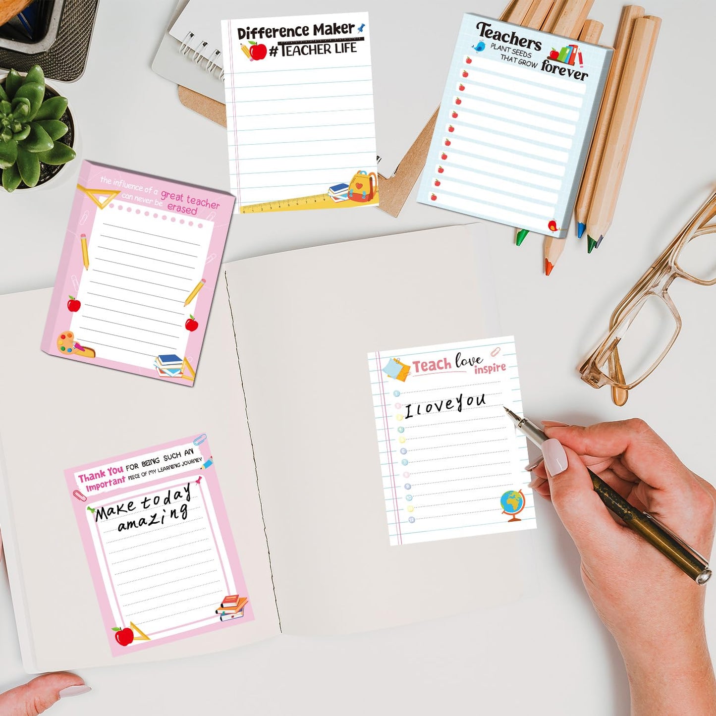 Patriotic Sticky Notes Gifts - 9 Pack Red White Blue Sticky Notes 3x4 Inches, Proud to Be an American Self-Stick Memo Pads, National Memorial Veterans Day Office Supplies, 450 Sheets