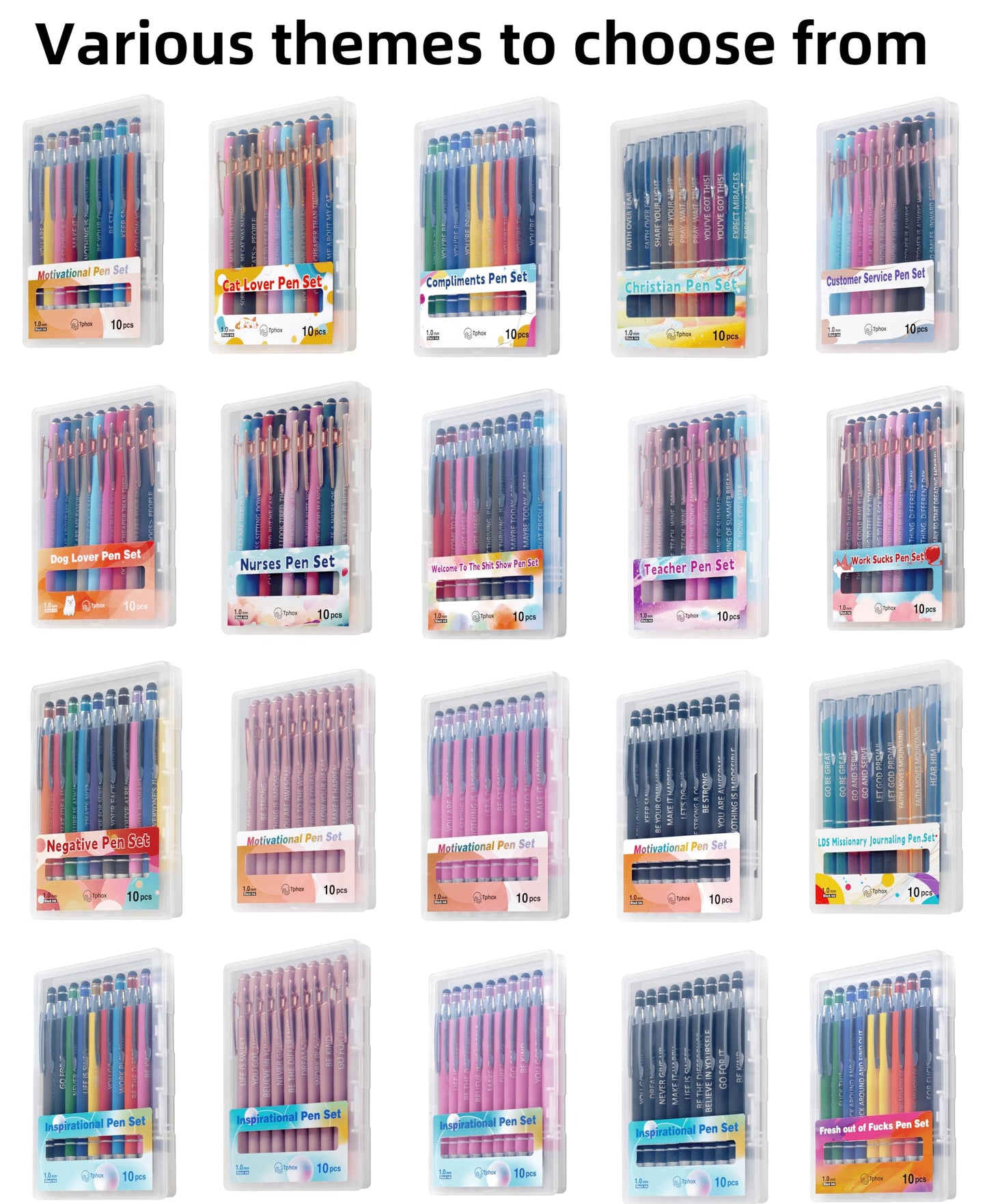 Funny Ballpoint Pens -Offensive Days Of The Week Pen Quotes, Funny Pen Set of 7 Adult Humor Pens, Sarcastic Daily Pen Set,Black Ink (7pcs week pens)