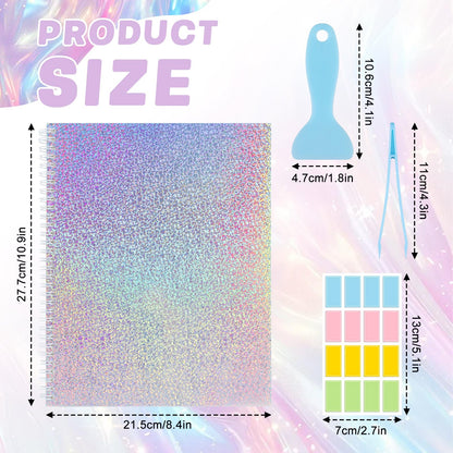 Reusable Sticker Book Collecting Album Sticker Collection Storage Book for Adults and Teens - 40 Sheets Blank Release Paper 8.5×11 Inch (Black)