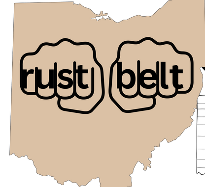Rust belt ohio window decal