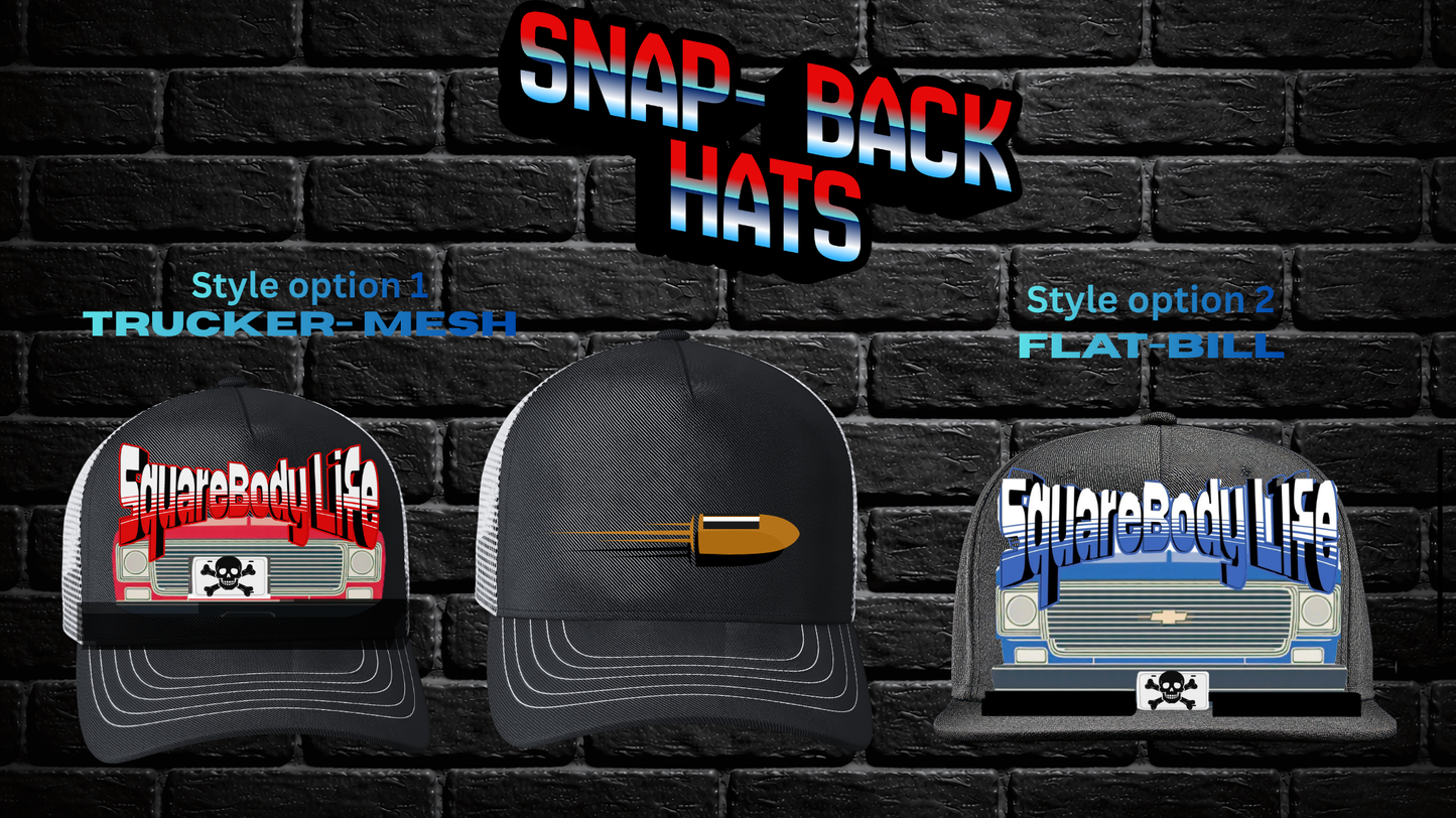 Snap-Back Hats with Custom Design - SquareBody Life_red_blue