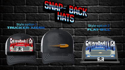 Snap-Back Hats with Custom Design - SquareBody Life_red_blue